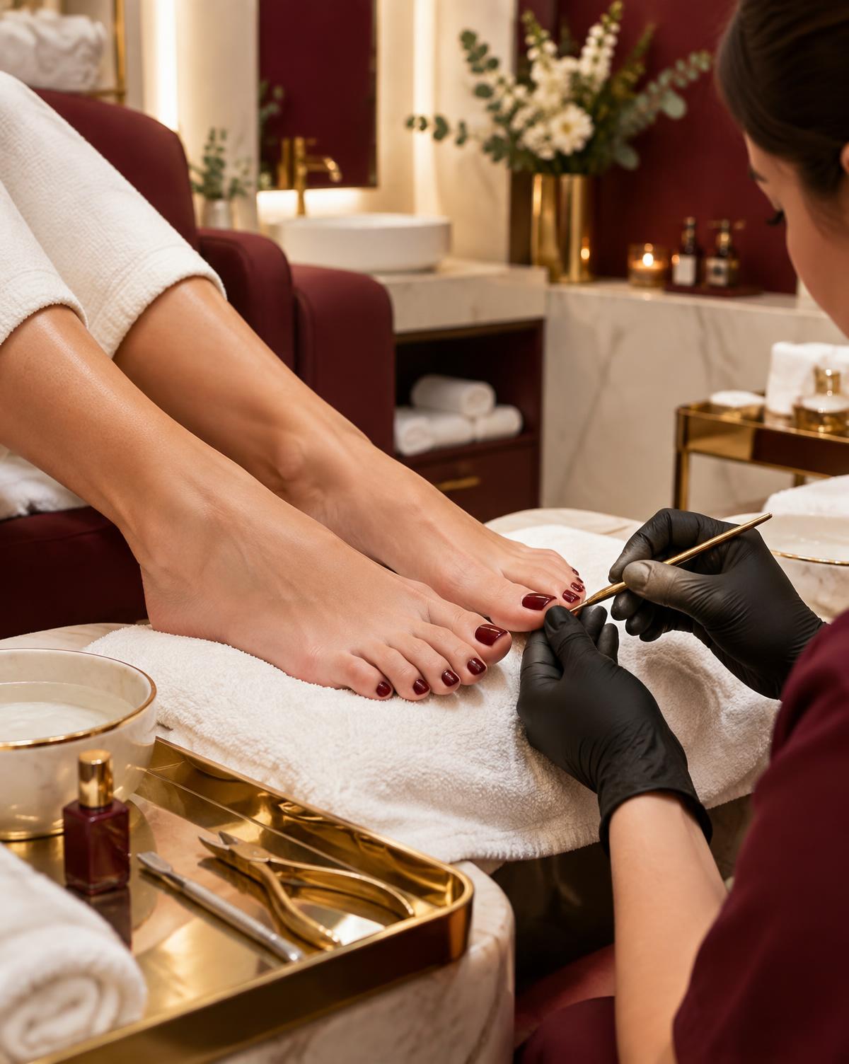 Sessão de pedicure no Doré Beauty Studio